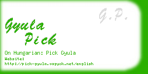 gyula pick business card